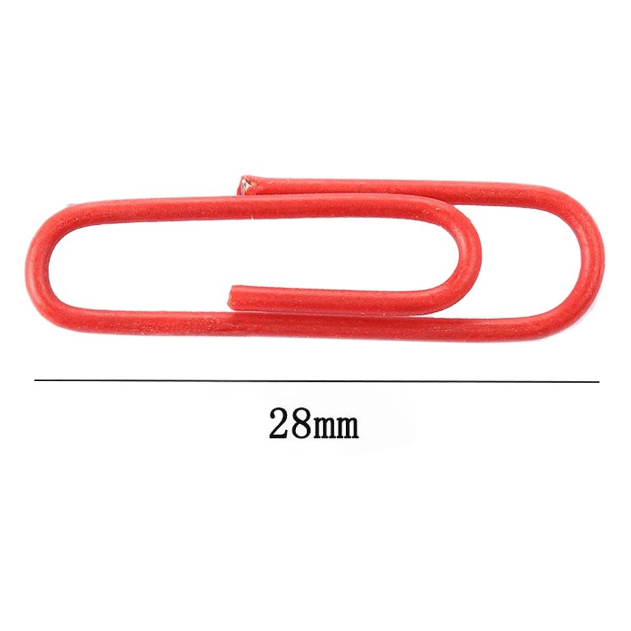 Hot selling color plastic coated paper clip ins style paper clip office desktop finishing 28mm paper clip