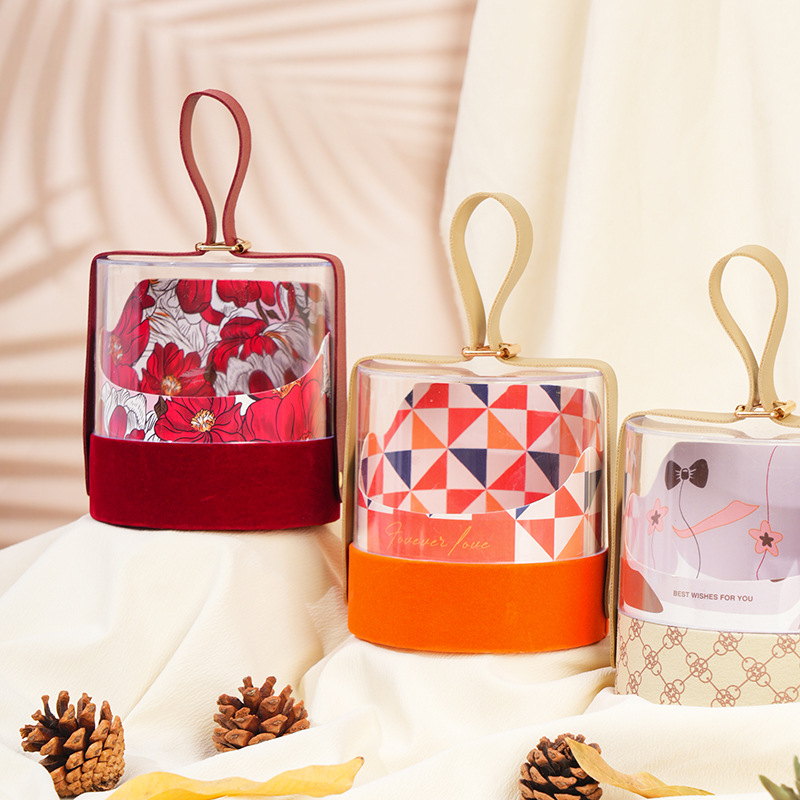 European-style round acrylic portable box transparent wedding gift candy box wholesale portable table candy gift box