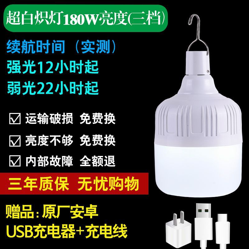 Picture of Home power outage emergency multi-functional wireless night market stall wild camping LED charging bulb super bright lighting