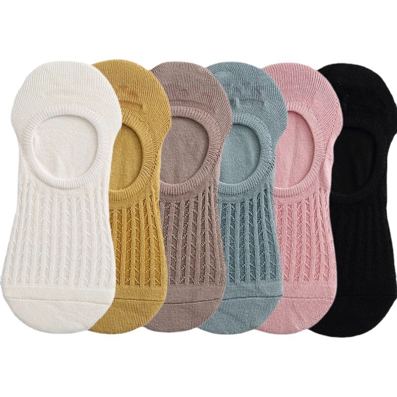 Hollow pure cotton socks women's summer thin TikTok air conditioning socks deodorant breathable candy color all-match invisible socks wholesale