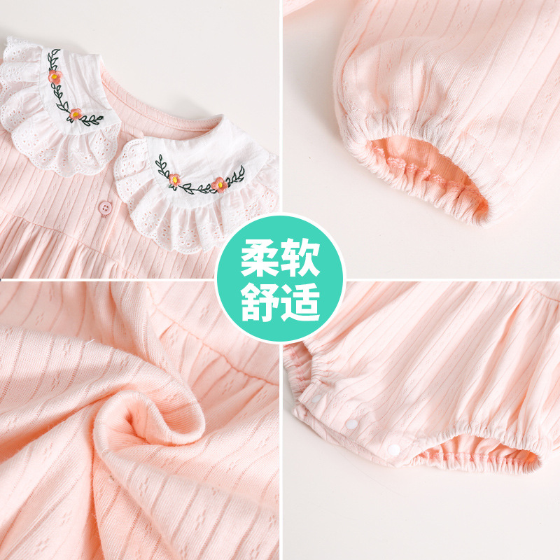 Picture of 2023 baby triangle sheath spring clothes baby girl romper romper newborn pajamas spring and autumn jumpsuit