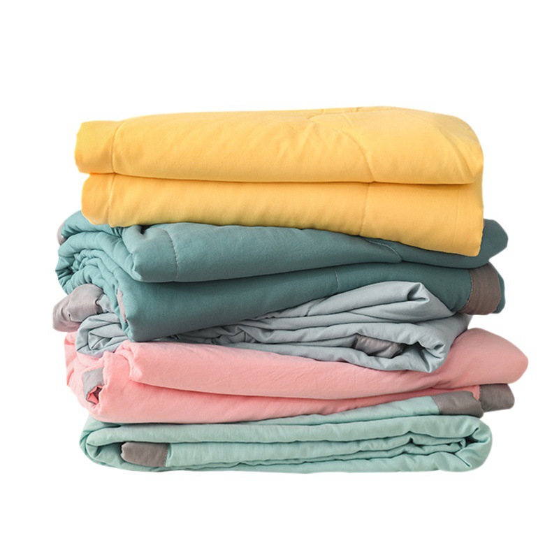 Class A Mother and Infant Raw Cotton Sauersucker Unprinted Series Summer Cool Quilt Air-conditioning Quilt Washable Skin-Friendly Cotton Soybean Quilt Fiber