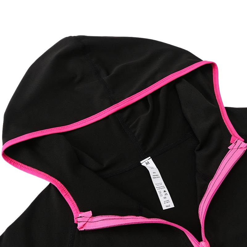 Women's Autumn and Winter Sports Outwear Fitness Yoga Training Running Color Block Zipper Hoodie Quick-Drying Jacket 8003