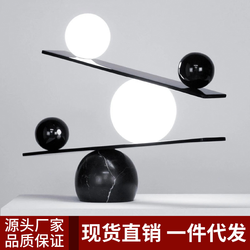 Simple designer model room balanced LED glass lamp creative living room study Nordic Hotel Villa lamp