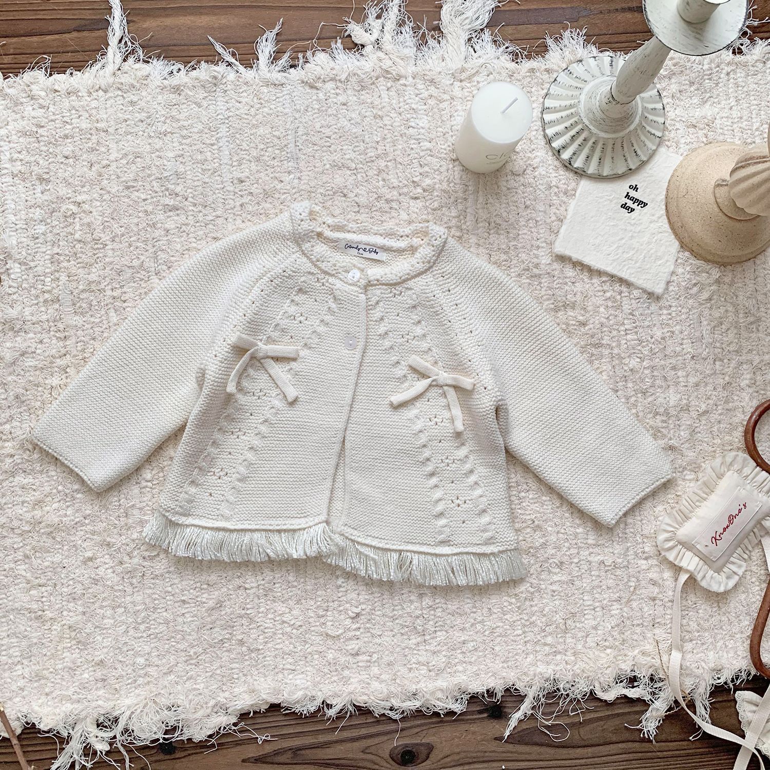 Picture of Cutemily Autumn and Winter Cross-border Girls' Crewneck Cardigan Tassel Sweater Women's Baby Cute Nordic Sweater Coat
