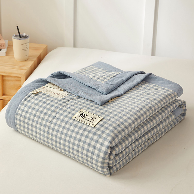 Picture of Class a Unprinted Style Cotton Quilt Pure Cotton Air-Conditioning Quilt Washable Student Summer Quilt Summer Cool Quilt Gift Thin Quilt