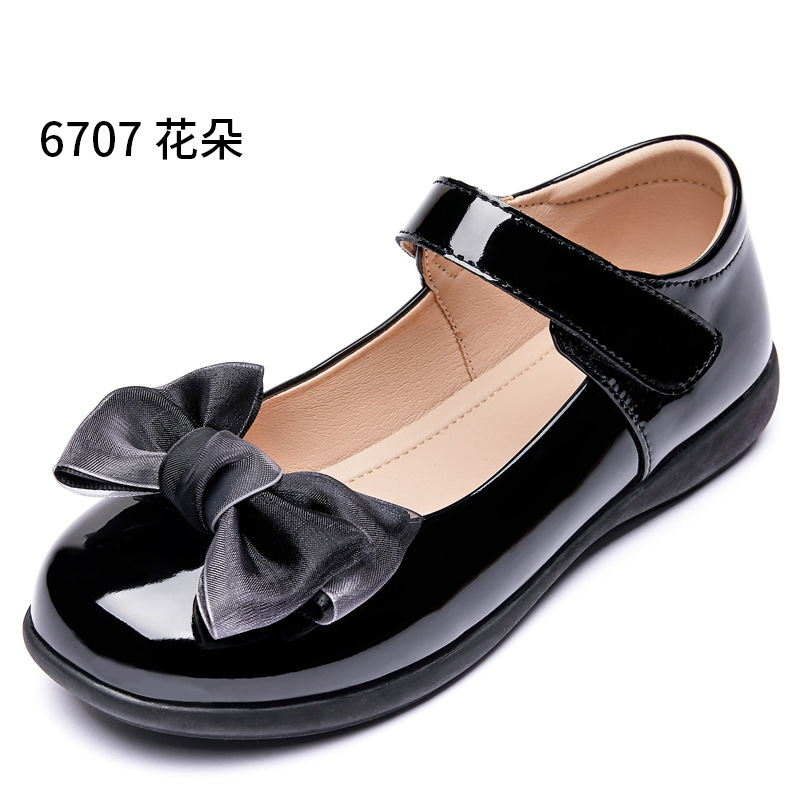 Picture of Girls Black Leather Shoes Performance Shoes Princess Shoes Small Leather Shoes Children's School Leather Soft Sole Shoes School Shoes