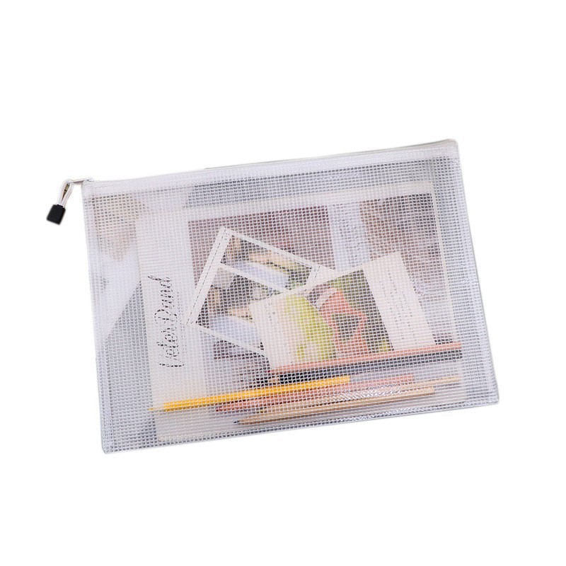 Picture of Wholesale Pvc Plastic A5 Large Capacity Mesh Zipper File Bag A3 Storage File Prenatal Check-Up Information A4 Storage Bag