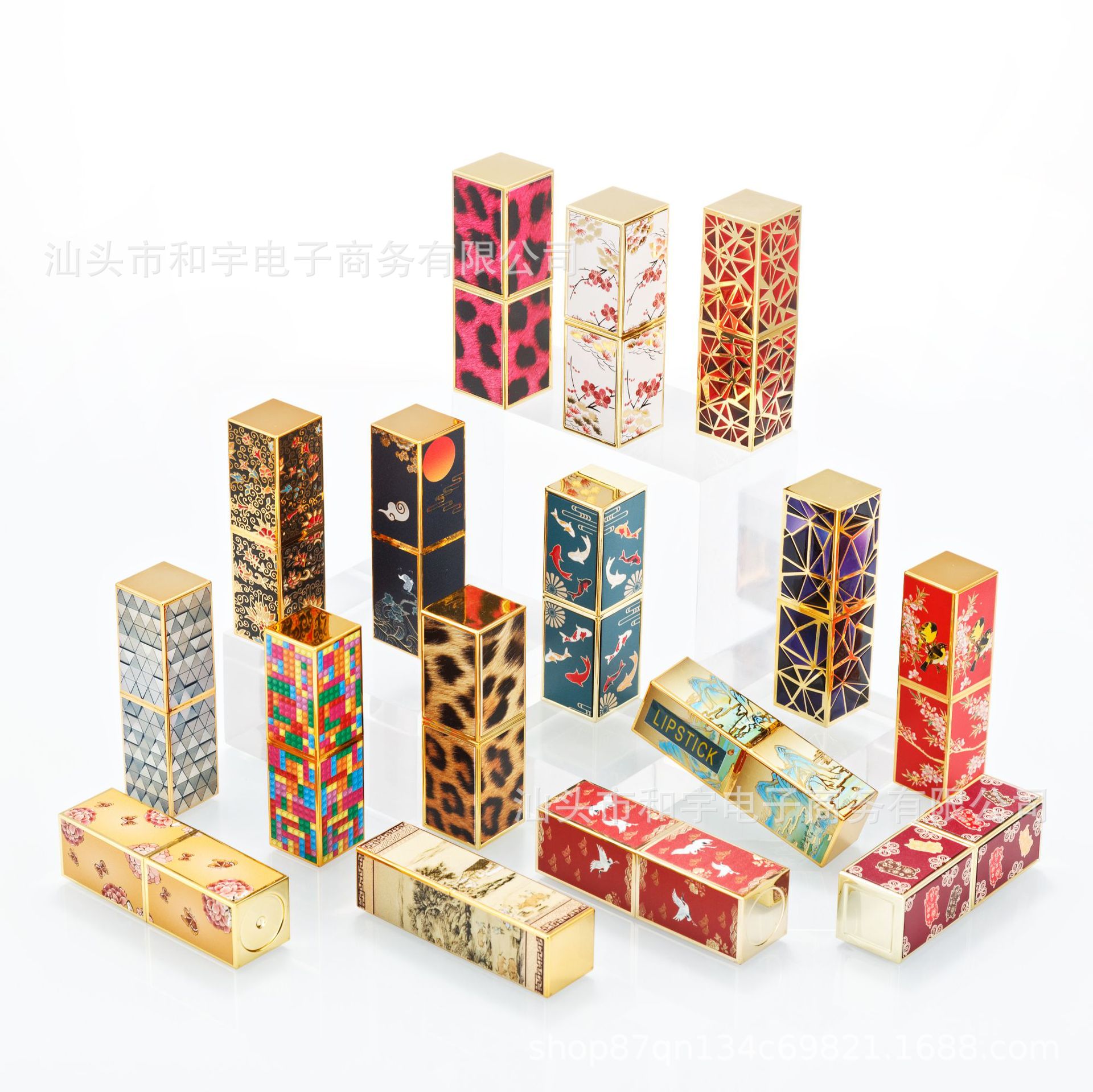 Customized relief Imperial Palace series magnetic buckle lipstick tube packing material magnetic suction lipstick tube DIY lipstick tube empty tube 12.1