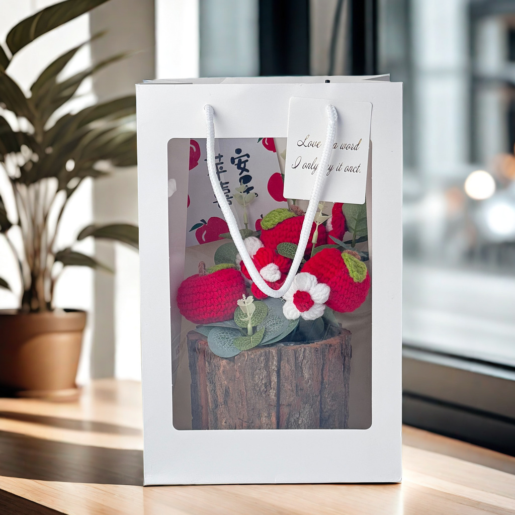 Picture of Sunflower Knitted Flower Diy Material Bag Hand-woven Flower Artificial Flower Potted Finished Teacher's Day Gift