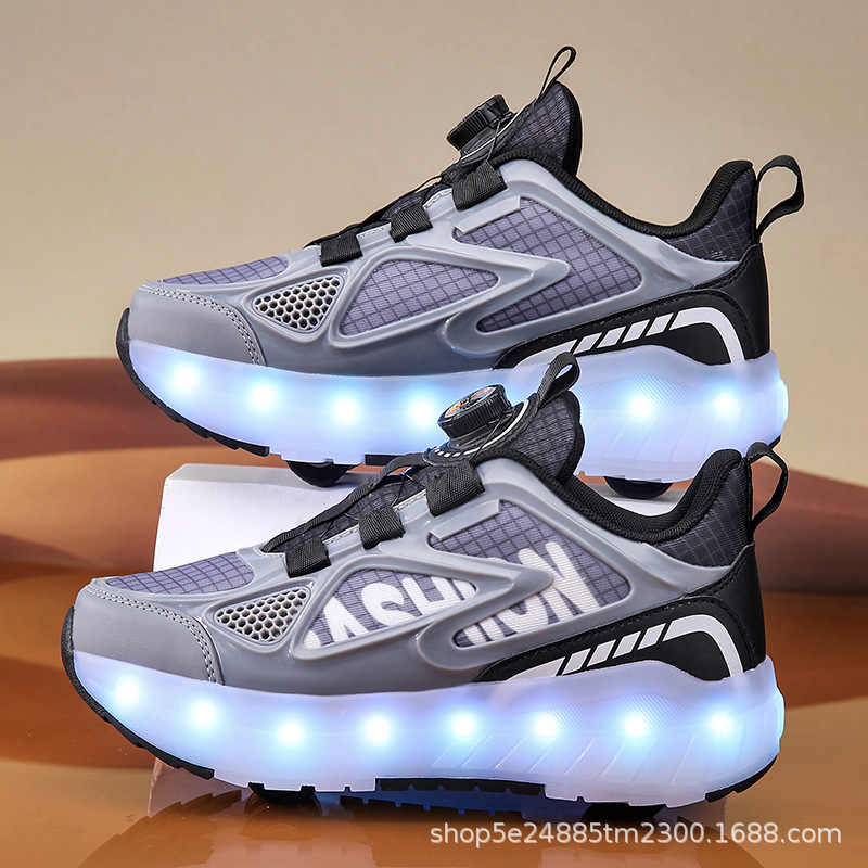 Picture of Binle Bird Children's Heal Shoes Four Wheel Summer Boys' Luminous Detachable Girls' Student's Wheeled sneaker