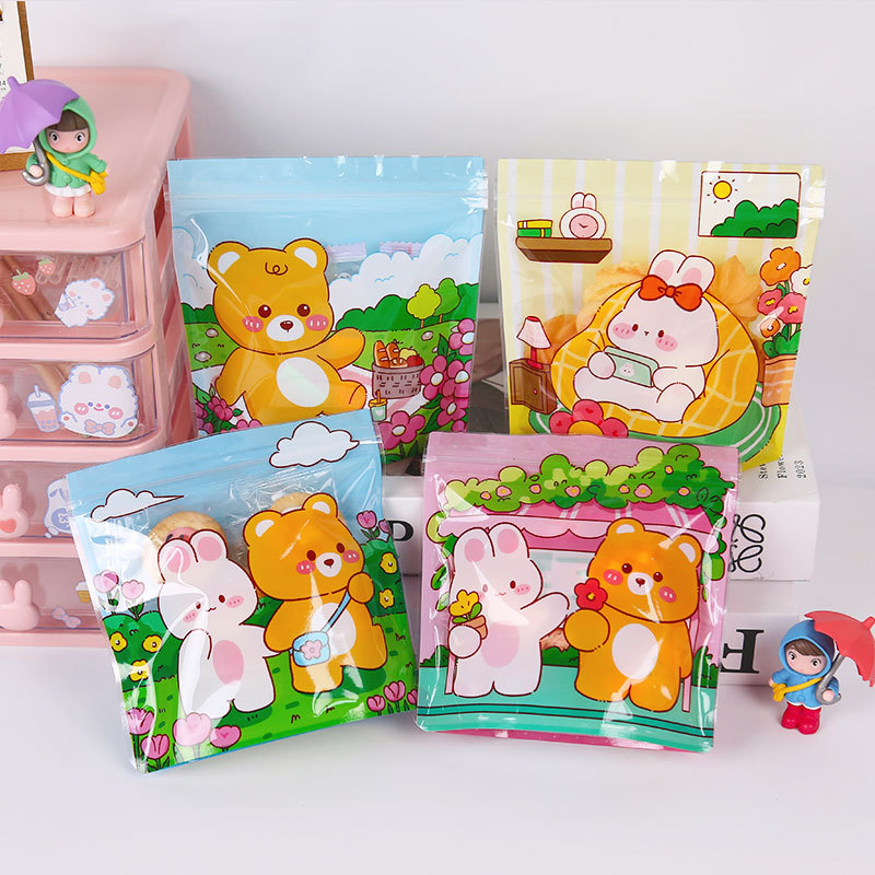 Cartoon Storage Bag Snack Bag Ziplock Bag Kidsren's Biscuit Candy Seal Bag Baked Food Packaging Bag