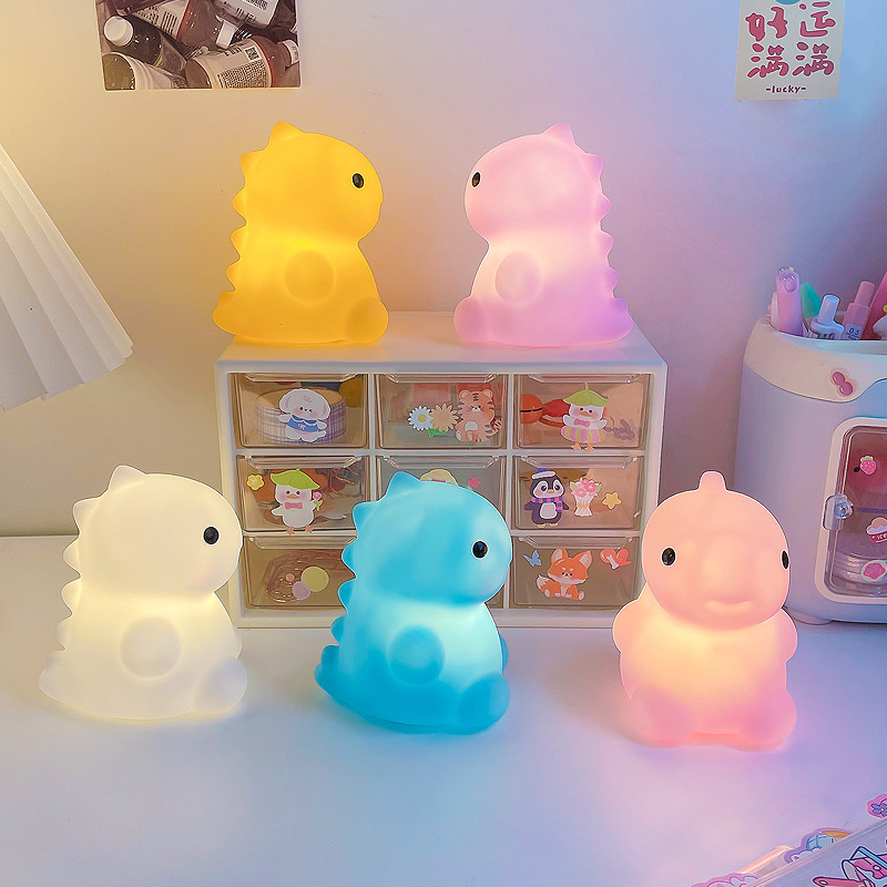 Creative Cute Little Dinosaur Night Light Children's Bedroom Eye Protection Light Cartoon Night Light Book Light Ornaments Stall Explosions