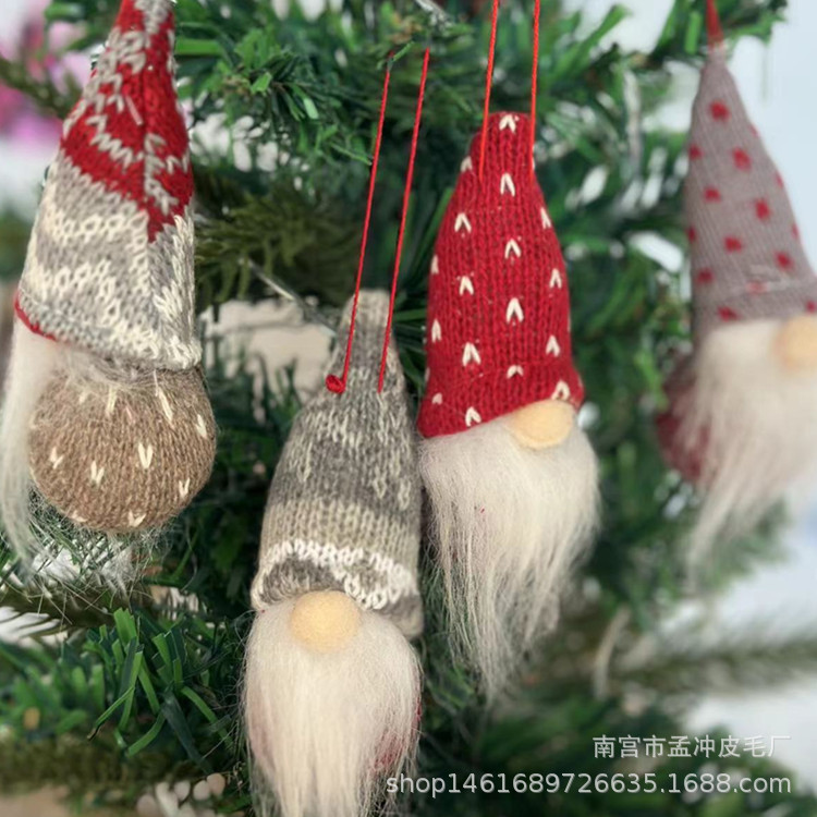 Christmas faceless doll Christmas tree pendant knitted forest doll ornaments Christmas decoration supplies