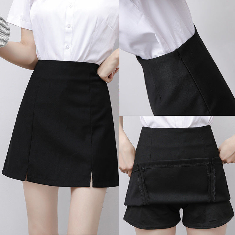 2021 Spring and Summer New Professional Workwear Tight Waist Suit Skirt Black A- line Skirt Slim Fit Slimming Hip Skirt