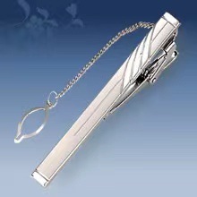 Picture of Metal tie clip men's suit chain 140 simple flower type business atmosphere with drill tie clip