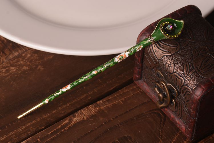 Picture of Chinese antique headdress hairpin cloisonne ladies hair clasp scenic explosion hair accessories wholesale