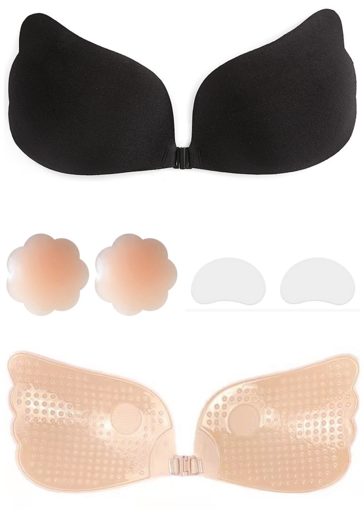 Picture of Angel Wings Invisible Bra Front Button One Piece Wings Wings Push up Breast Patch Biological Silicone Breast Patch Wholesale