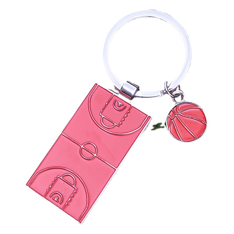 Cross-border team souvenirs creative gifts football field key chain pendant basketball court key lettering spot wholesale