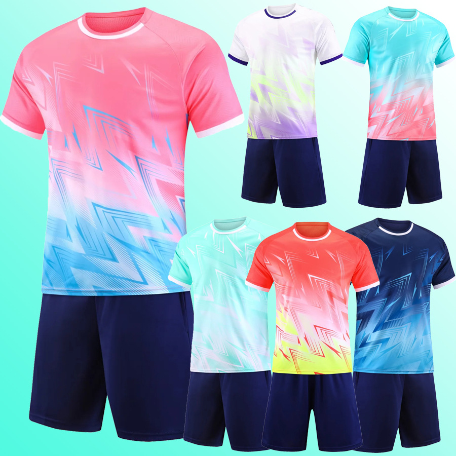 Adult Club Training Clothes for Primary and Secondary School Students Team Competition Sports Jerseys Children's Football Uniforms Short-Sleeved Suits
