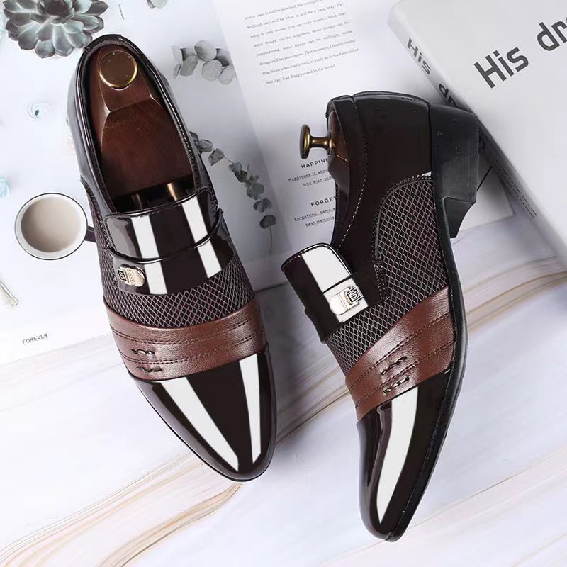 Picture of Cross-Border Large Size Formal Men's Leather Shoes Black Business Casual British Shoes Summer Breathable Mesh Men's Shoes Wholesale