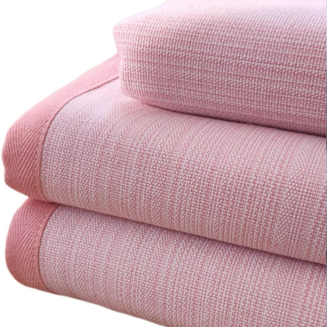 Picture of Summer Pure Cotton Coarse Cloth Cooling Mat Bed Sheet Three-Piece Set Kang Sheet Coarse Cloth Single Piece Linen Quilt Kang Sheet Houndstooth Pattern
