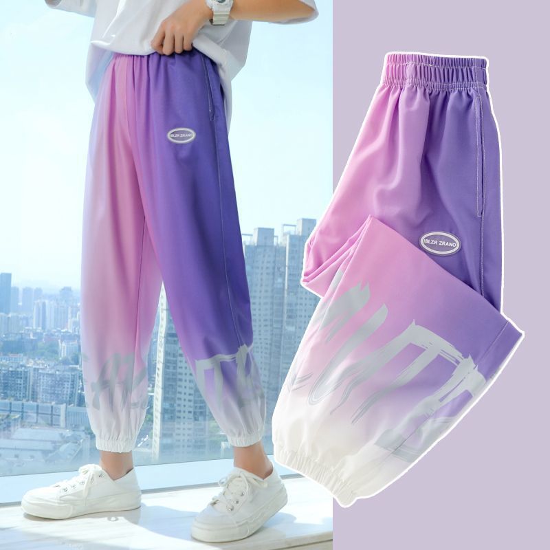 Picture of Girls' Anti-mosquito Pants 2024 Summer New Children's Thin Trousers Large Children's Western Style Ice Silk Sports Cool Pants