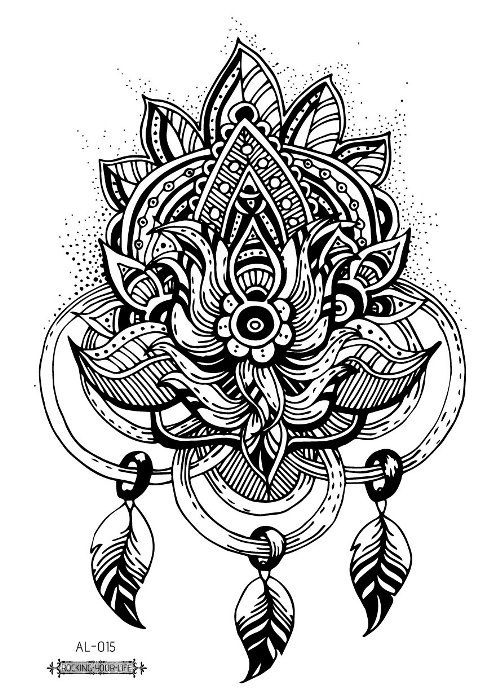 Picture of Cross-border New Waterproof Chest Tattoo Sticker Original Big Figure Sexy Flower Arm Tattoo Sticker Disposable Tattoo Sticker