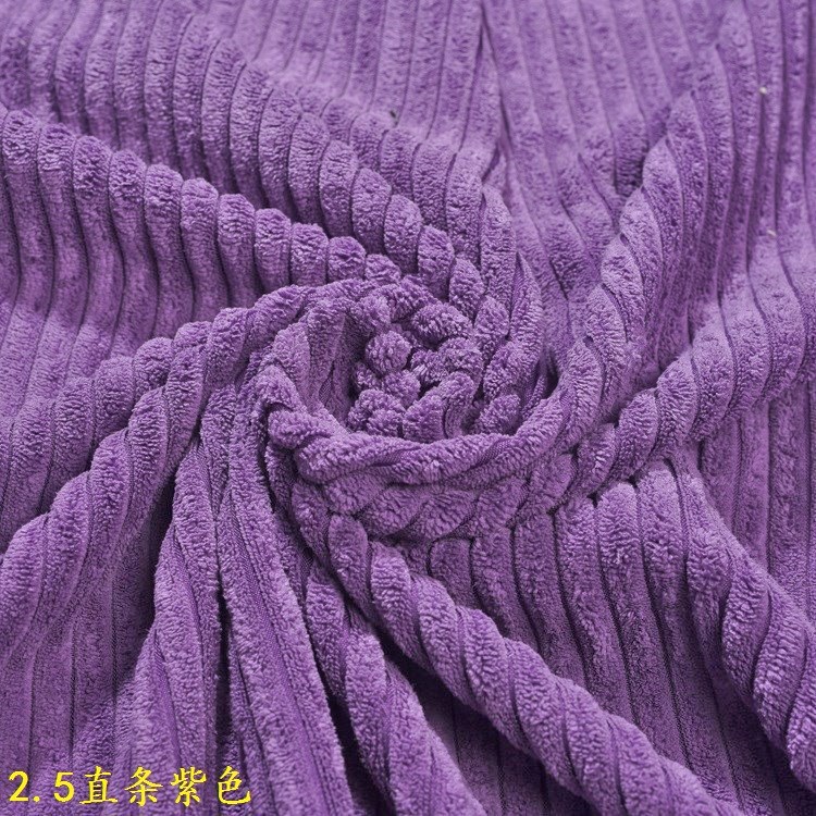 Purple 2.5 Thick Corduroy Strips Feel Soft and Smooth, Thick Strips Are Finely Crafted and Close to Fashionable Straight Stripes