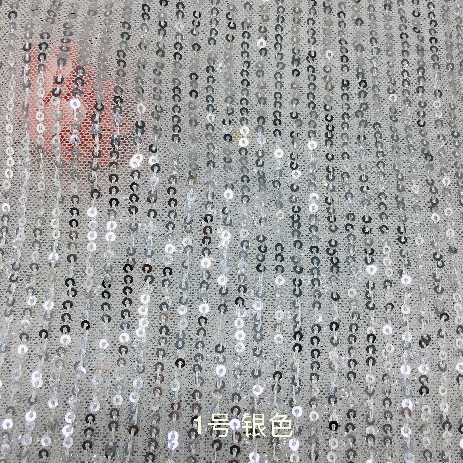 Picture of 3mm Straight Sequin Fabric Vertical Strip Stretch Mesh Bead Embroidered Cloth T-Table Dress Dress Wedding Dress Sequin Cloth