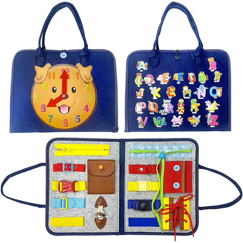 Cross-Border felt busy board DIY toddler dressing practice early education board children's toy Montessori busy board