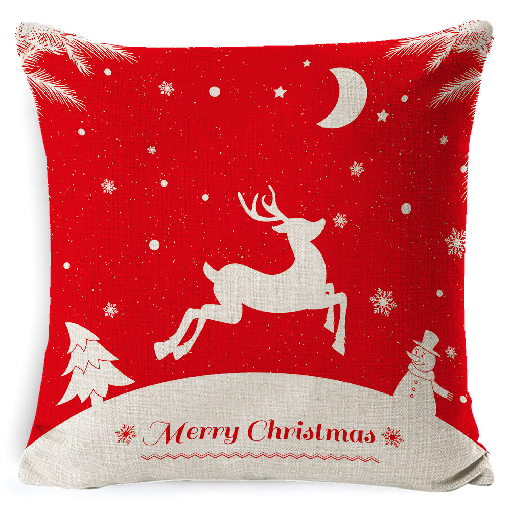 Picture of Christmas Pillow Case Linen Super Soft Peach Leather Printed New Amazon Household Products Cushion Pillow Case Custom