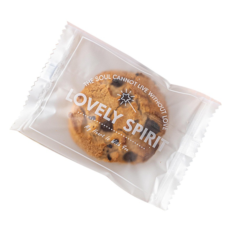 Snowflake crisp packaging bag machine sealed biscuits cow rolled milk jujube candy small bag cartoon cute transparent baking packaging