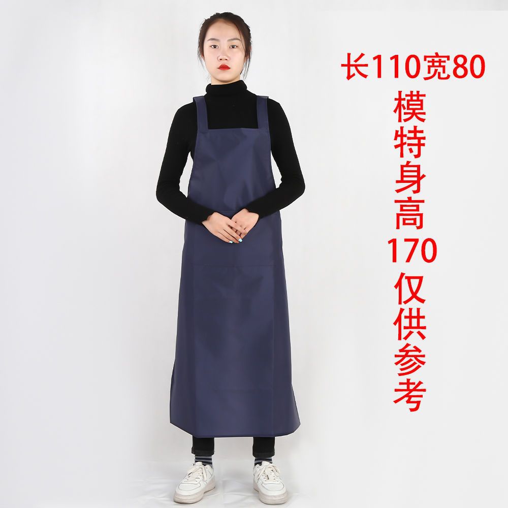 Picture of Gray Lightweight Waterproof, Oil-proof and Stain-resistant Shoulder Summer Apron Laundry Kitchen K-style Sleeveless Apron Bib Apron