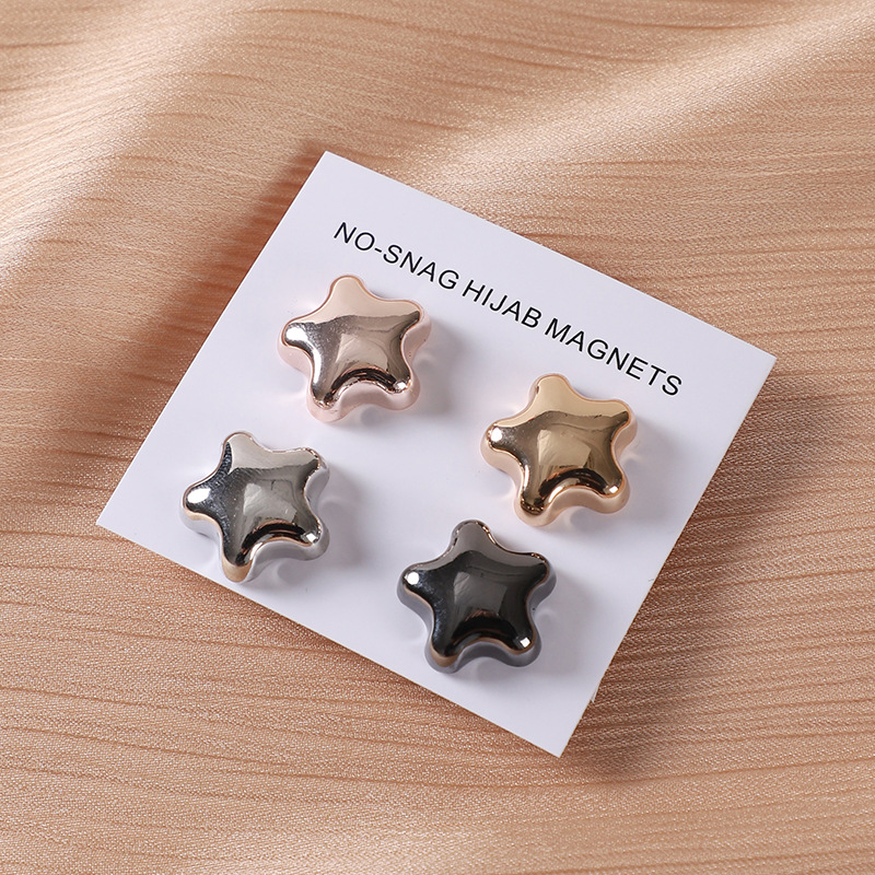 Picture of Square Round Love Five-pointed Star Strong Magnet Jewelry Women's Yarn Scarf Accessories Shawl Buckle Dual-purpose Fashion Hair