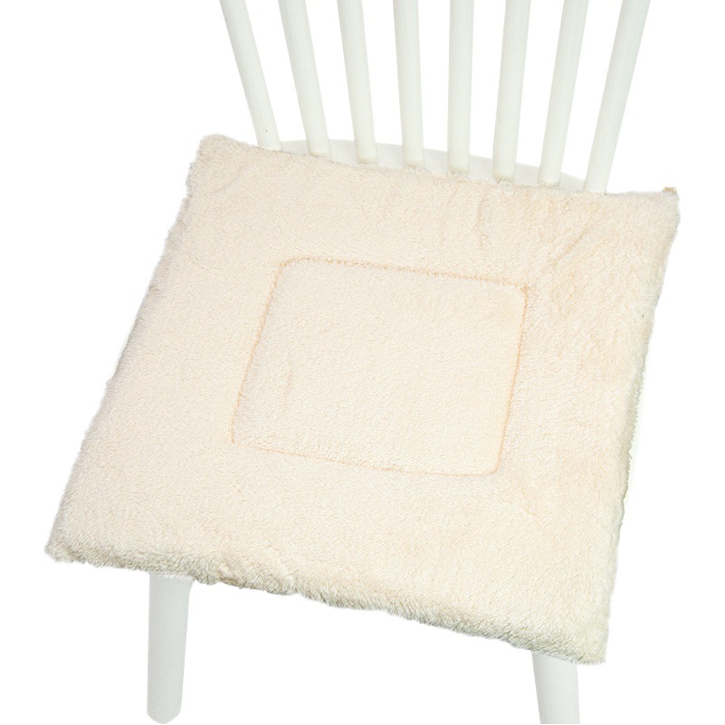 Casual Four-Season Cushion Arctic Plush Square Frame Chair Cushion Seat Cushion Winter Thickeneded Office Chair Cushion
