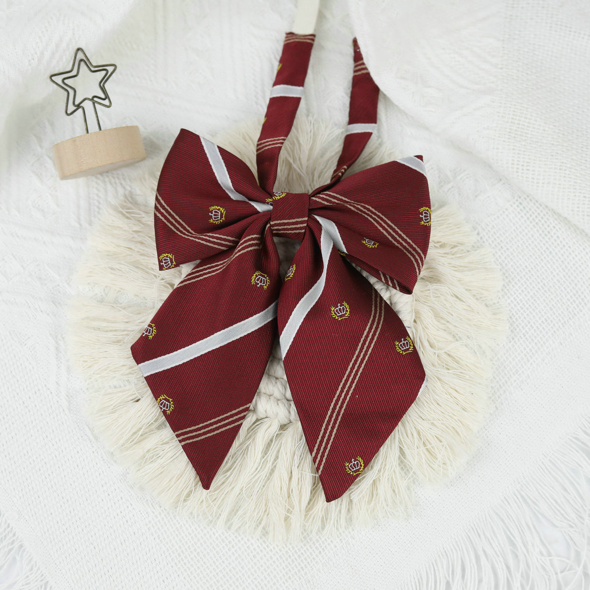Picture of Jk Japanese Style Uniform Leather-band Free Tie Men's Bow Tie Women's All-match School Style Daily Striped Simple School Uniform