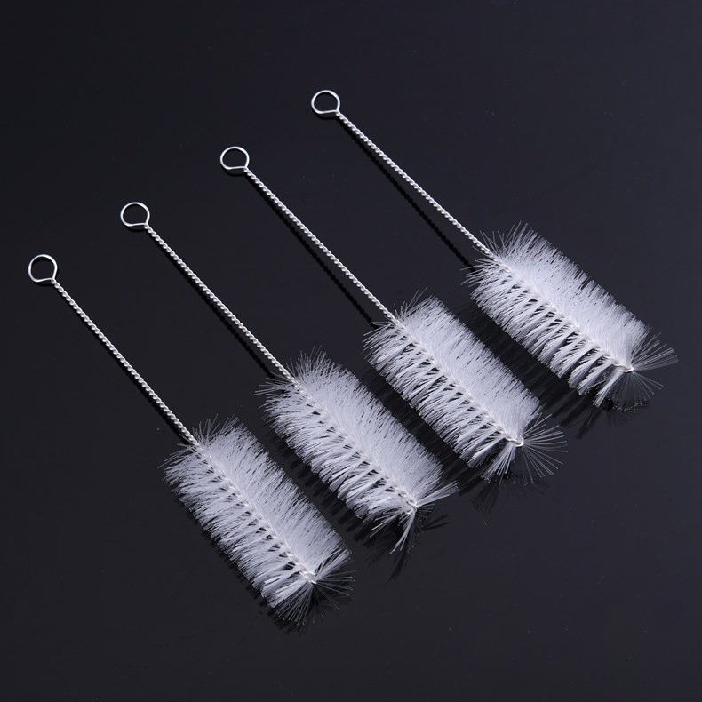 Stainless Steel Straw Brush Nylon Long-Handled Brush Glass Container Cleaning Test Tube Brush Kettle Catheter Cleaning Brush