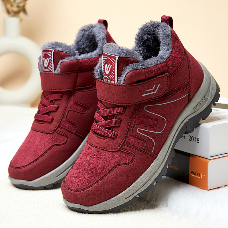 Women's Walking Shoes 2025 Autumn and Winter New Snow Boots Douyin Live Broadcast Women's Boots Fleece-Lined Thickeneded Short Boots Warm Mother's Shoes
