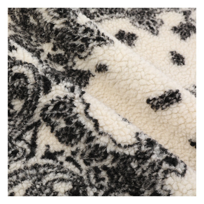 Autumn and winter Tide brand coat fabric 340g polyester printing cashew jacquard cashmere wool fabric