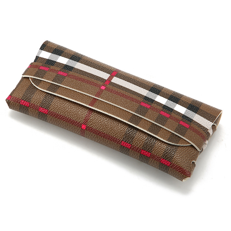 Picture of Glasses case black leather glasses case PVC nail buckle soft bag sunglasses case sunglasses case printable LOGO batch