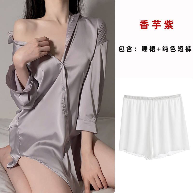 Picture of Ziqu boyfriend style shirt sexy plus size sexy pajamas pure desire women's thin nightdress home wear suit 6161