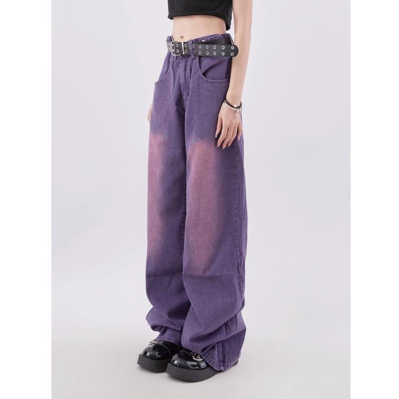 2023 New Vintage Straight-leg Jeans Women's Spring and Autumn Short High Waist Mop Pants Loose Wide-leg Pants