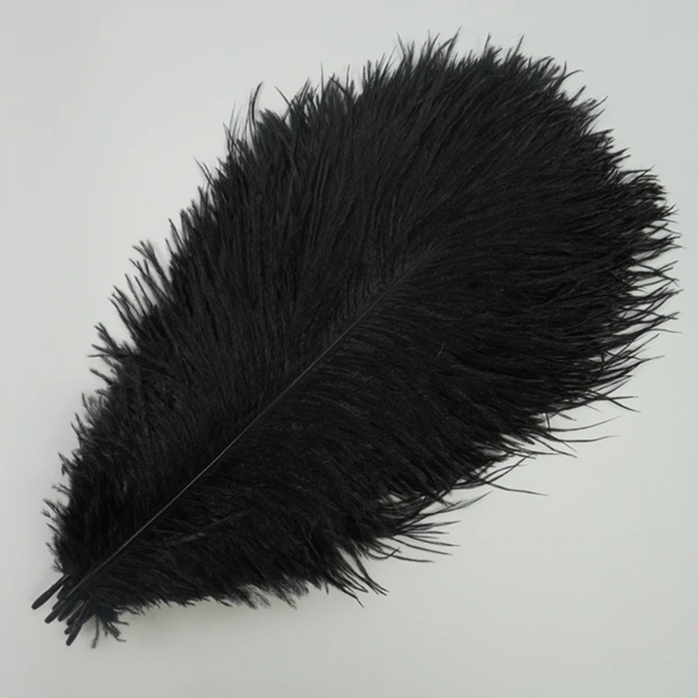 Picture of 40-45cm high quality thin rod ostrich feather source manufacturers wholesale wedding decoration feather DIY crafts stage clothes