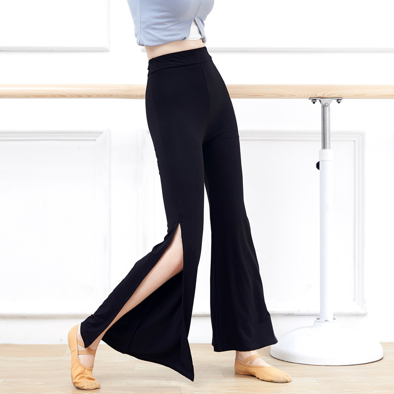 Picture of Dance Training Outfit for Female Models: Latin Long Pants with Slits, Flared Pants for Stage Performance