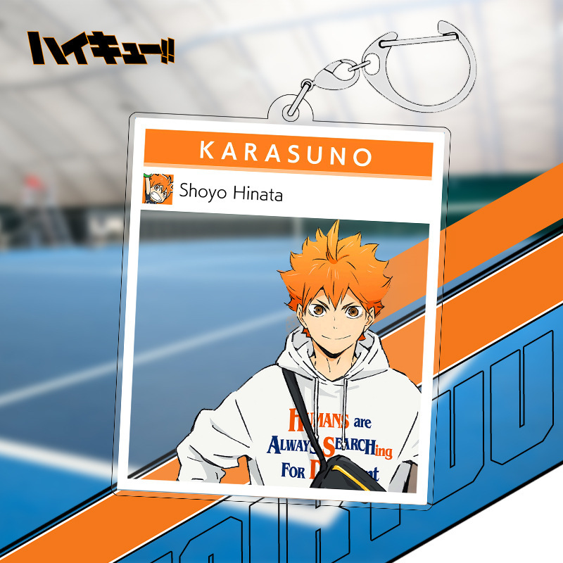 Picture of Volleyball Youth peripheral transparent card pendant Japanese Xiang Xiangyang claw grinding total Moon Island acrylic transparent card pendant