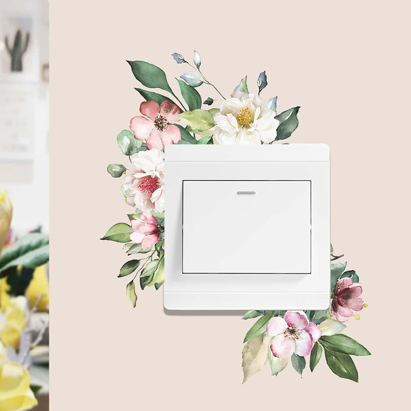 KG323 fresh green plant switch stickers bedroom living room entrance beautifying decorative wall stickers wholesale cross-border