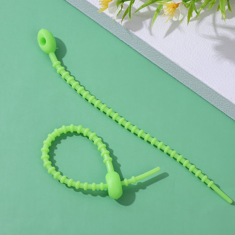 Picture of Self-locking storage soft rubber rope cartoon diy key ring silicone cable tie color data cable tie can be reused