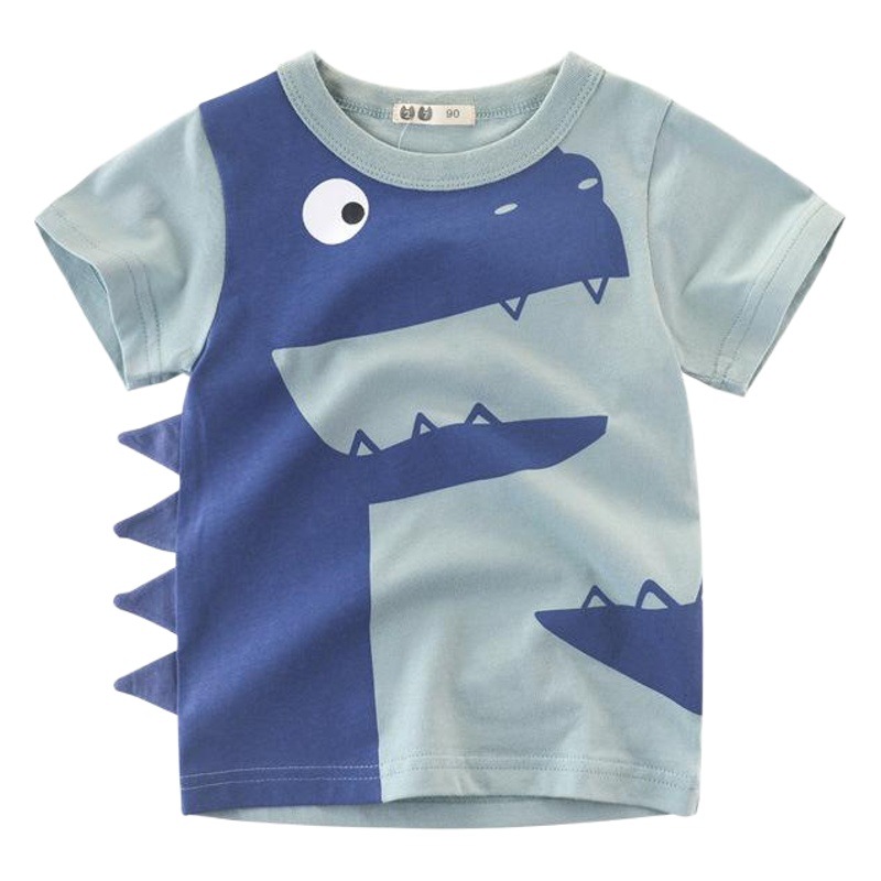 Picture of 27kids Korean children's clothing summer children's short sleeve T-shirt dinosaur male baby clothes manufacturers wholesale primary supply