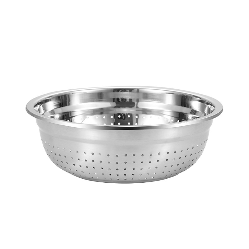 Picture of Non-magnetic thickened stainless steel dense hole multi-purpose rice washing sieve kitchen vegetable washing fruit basket non-leaking rice washing basin drain basket